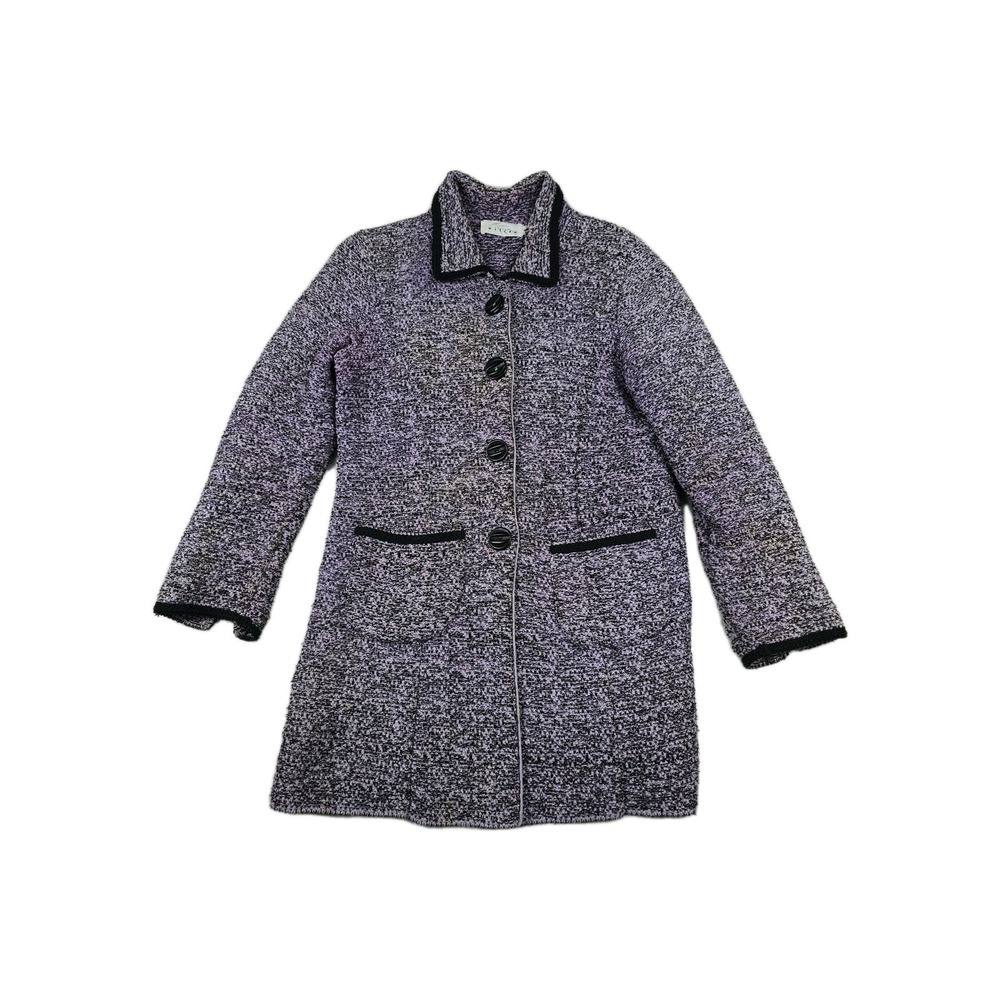 Willow Tweed Sweater Jacket Women's Size Small‎ Purple Black Discolored